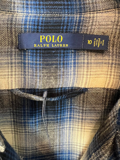 POLO RALPH LAUREN. Vestido largo camisero cuadros con lana T.m (Tara)