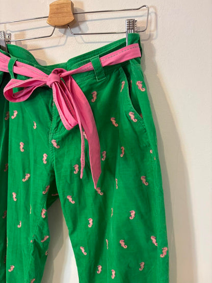 LILLY PULITZER. Pantalón verde textura Sea Horse