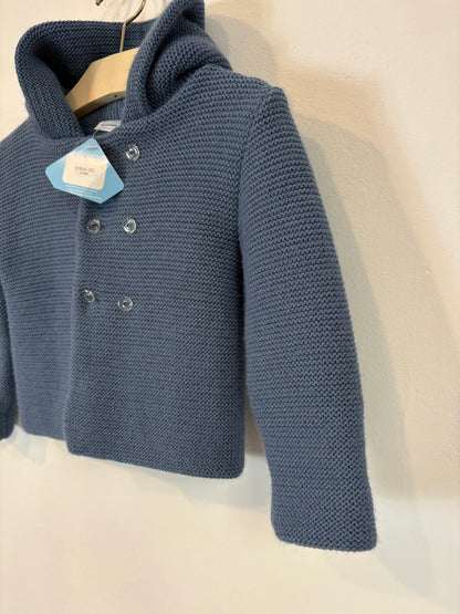 SARDON. Chaqueta punto capucha azul. T 12 meses