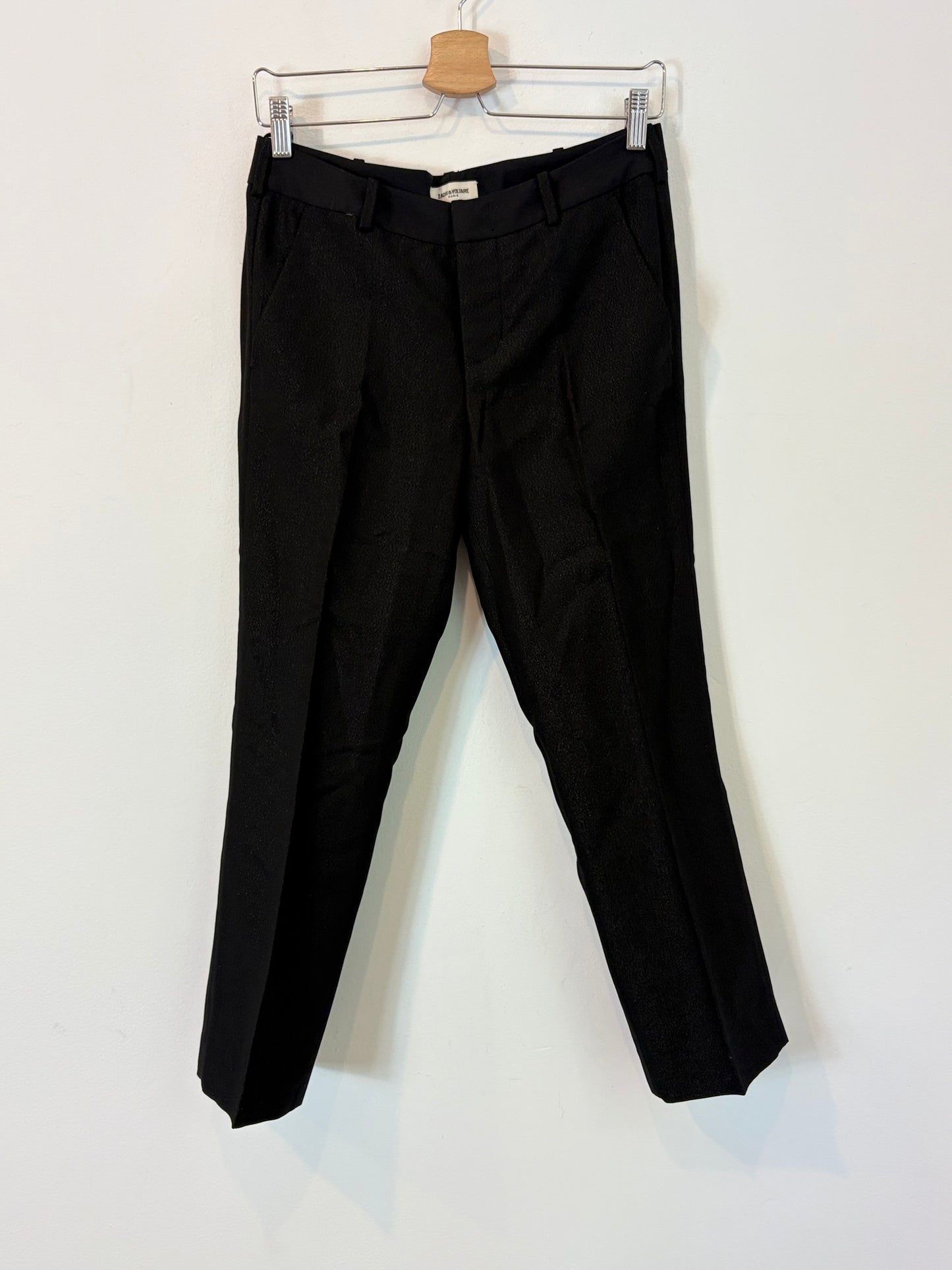 ZADIG&VOLTAIRE. Pantalón negro pizas abotonado 38
