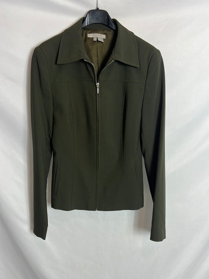 ZARA. Chaqueta verde cremallera . T S