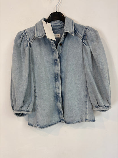 ZARA. Camisa denim manga abullonada