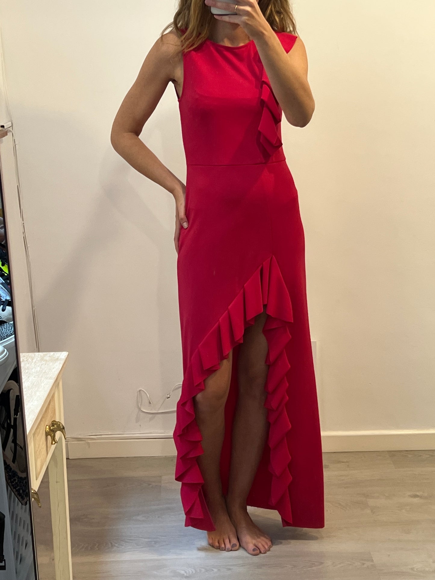 MAJE. Pink ruffled dress Tm