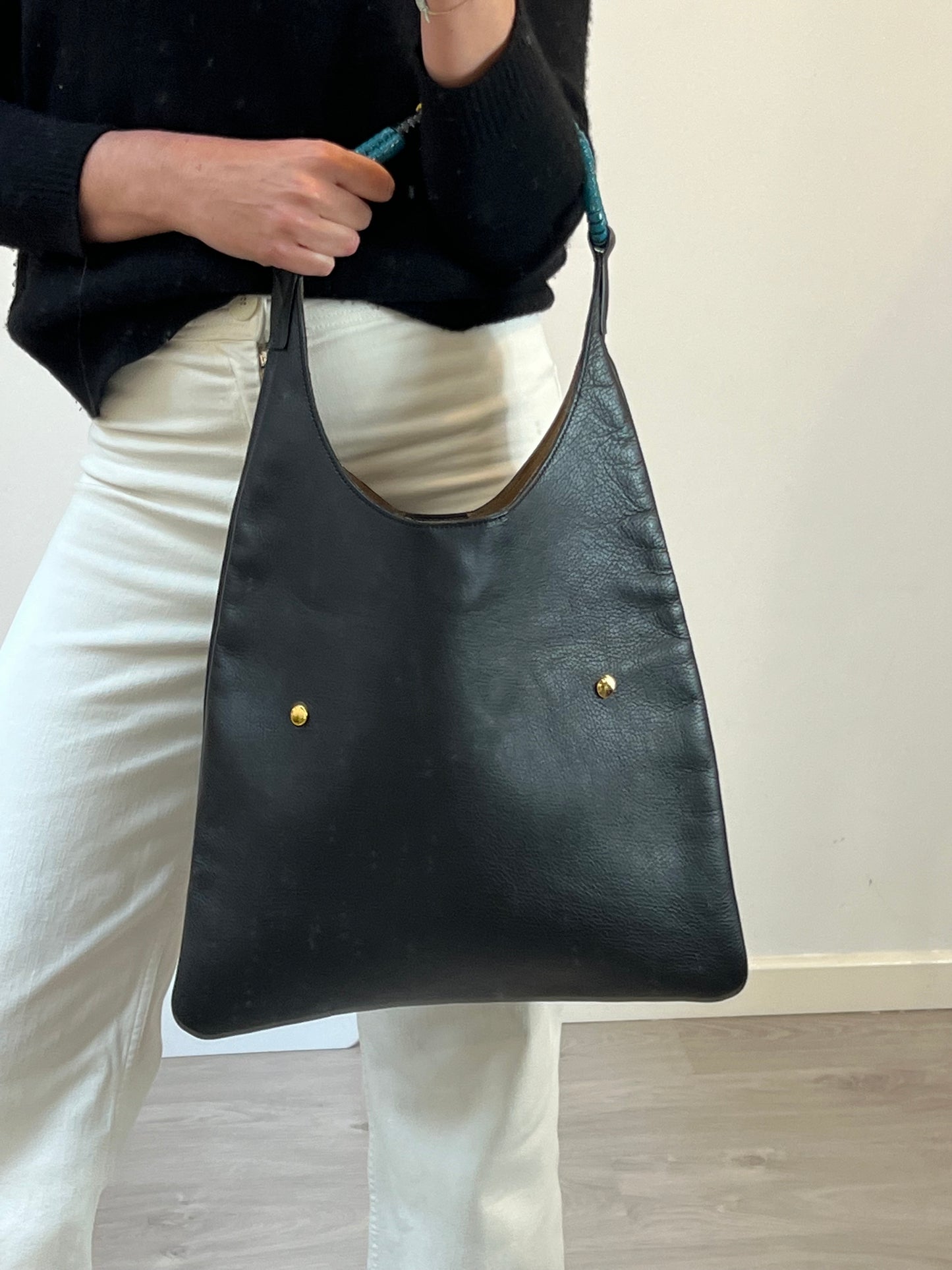 MARNI. Leather bag with handle detail