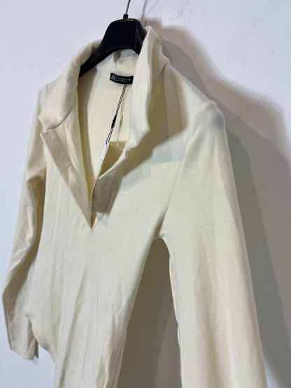 ZARA. Body color crudo canalé. T L (s/m)