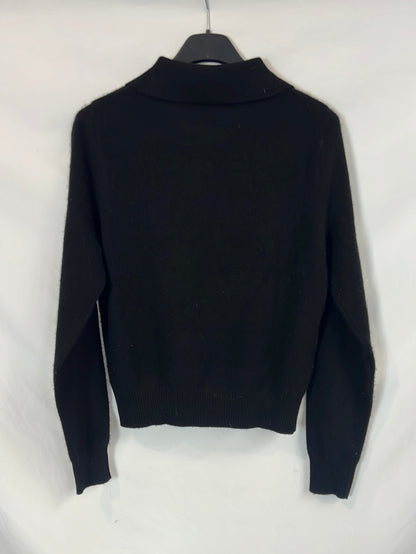 CAMILLE x MANGO. Jersey negro cashmere. T S