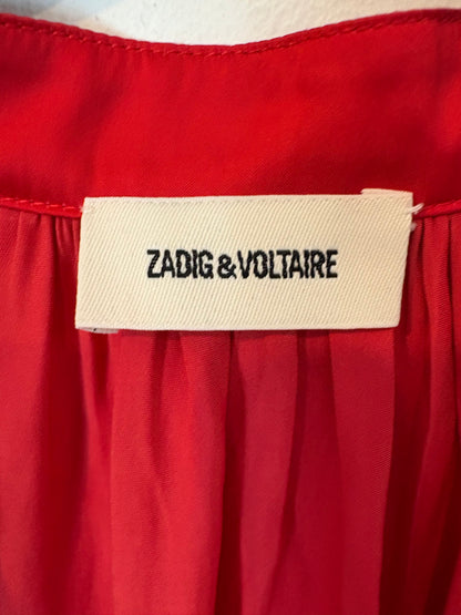 ZADIG & VOLTAIRE. Blusa roja satén fluida. T S