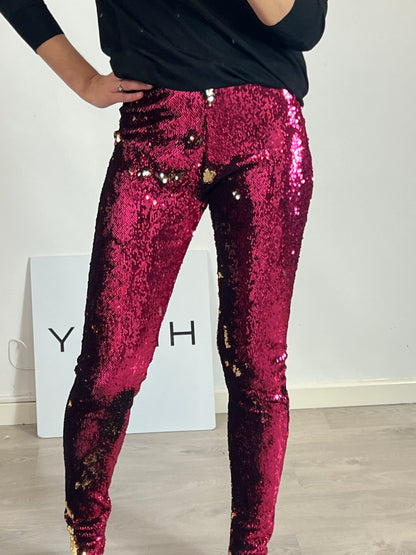 ALEXANDRE VAUTHIER. Two-tone sequin trousers, size 38