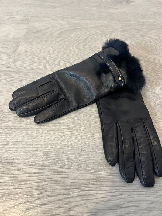 PIUMELLI. Guantes negros piel y pelo natural