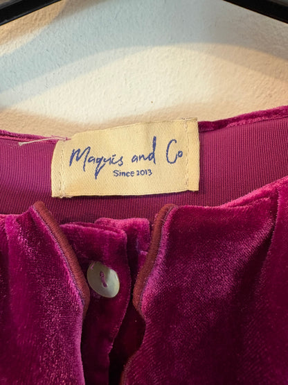 MAQUIS&amp;CO. Burgundy velvet blouse with ruffles (m/l)