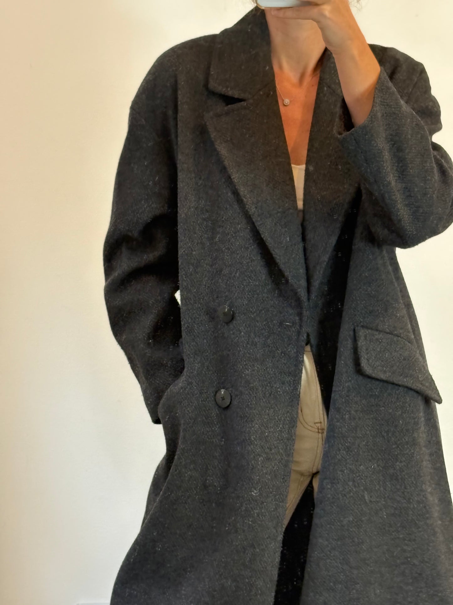 ZARA. Abrigo largo gris marengo