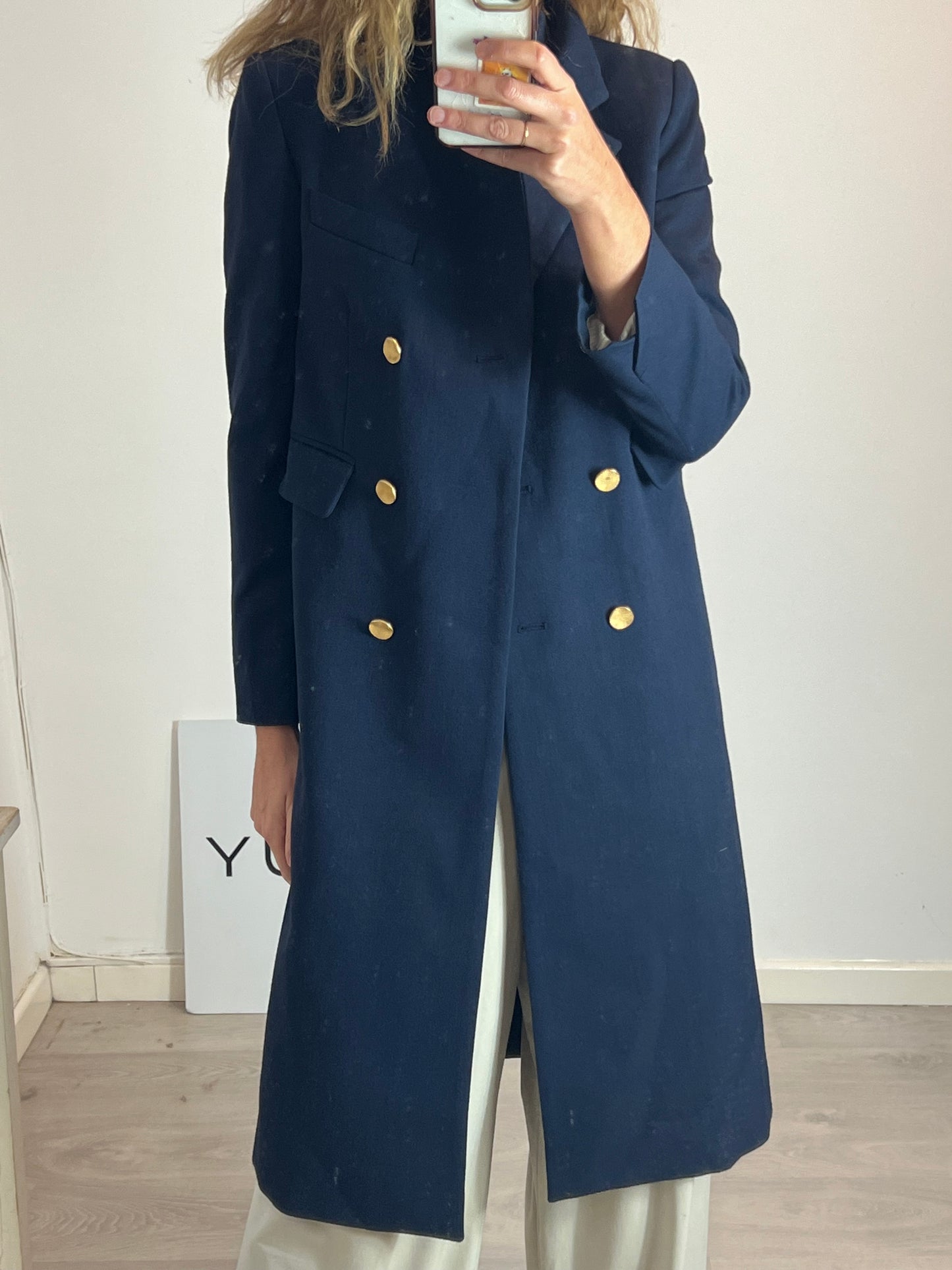 ZADIG&amp;VOLTAIRE. Long blue wool coat. T.S.