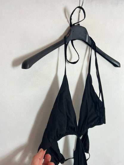 ZARA. Vestido negro largo aperturas . T S