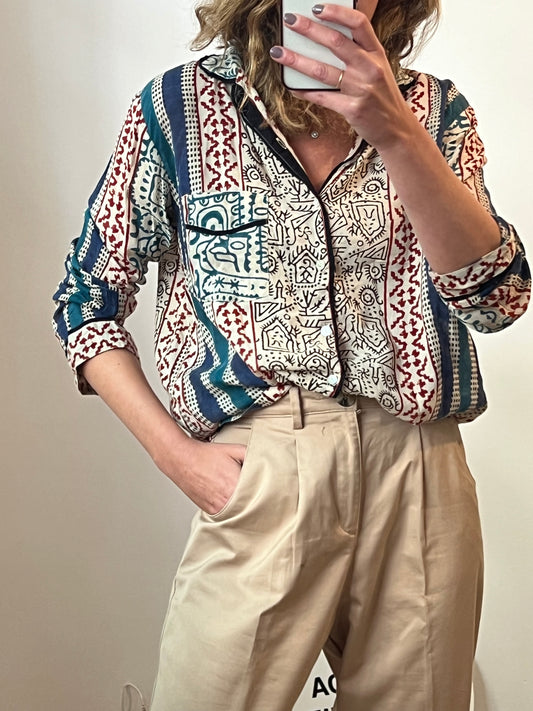 BABBAKI. Blusa algodón estampada. T M/L