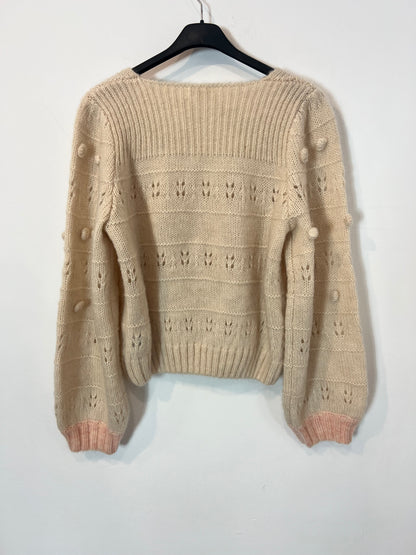 LOUISE MISHA. Jersey beige bodoques. T S