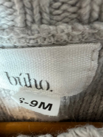 BÚHO. Chaqueta punto gris claro. T 6-9 meses