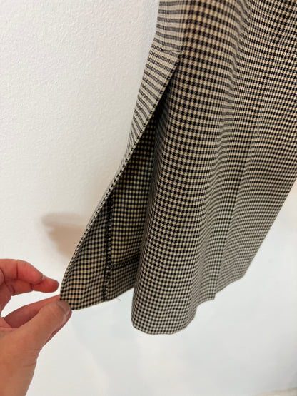 ZARA. Pantalón de cuadros beige y negro  T.m