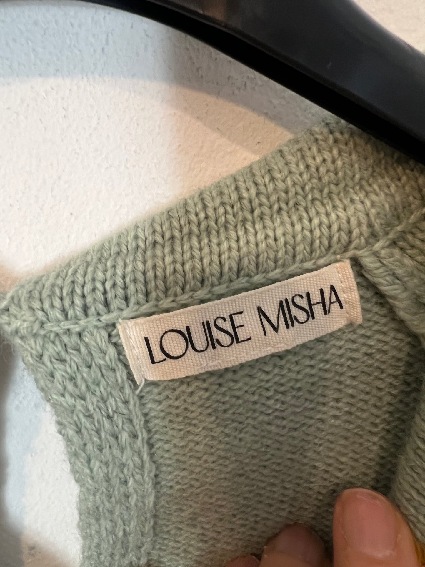 LOUISE MISHA. Jersey verde bordado T.xs/s