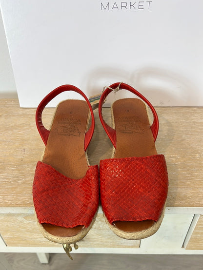 AVARCA MENORQUINA. Cuña esparto piel roja. T 40