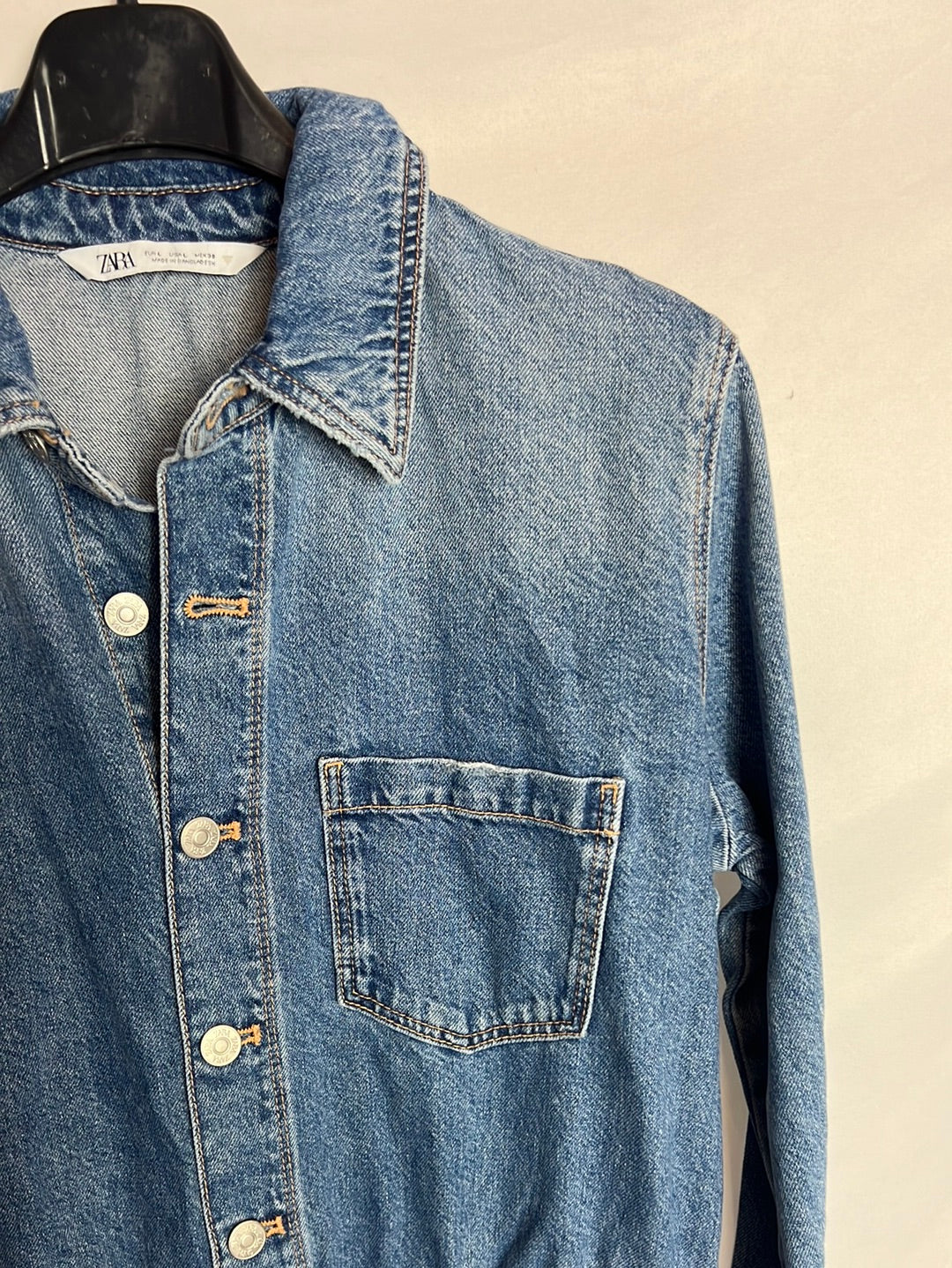 ZARA. Mono denim largo pata ancha. TL