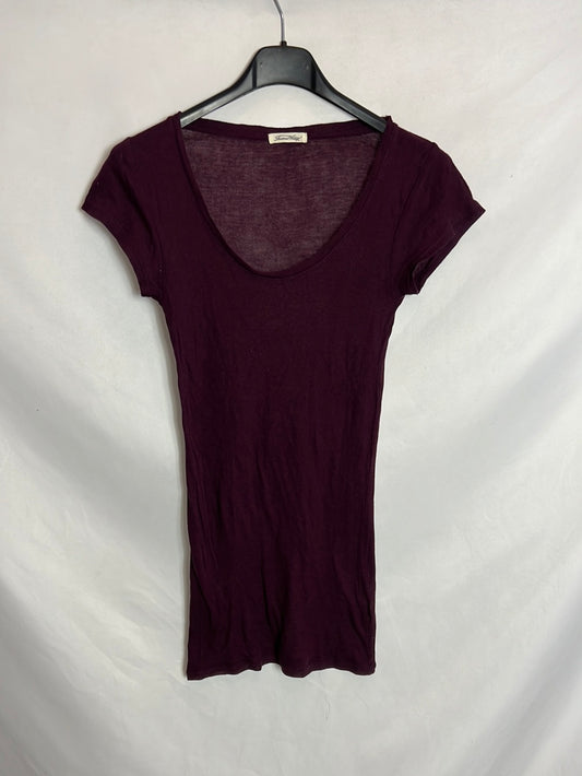 AMERICAN VINTAGE. Burgundy fitted T-shirt