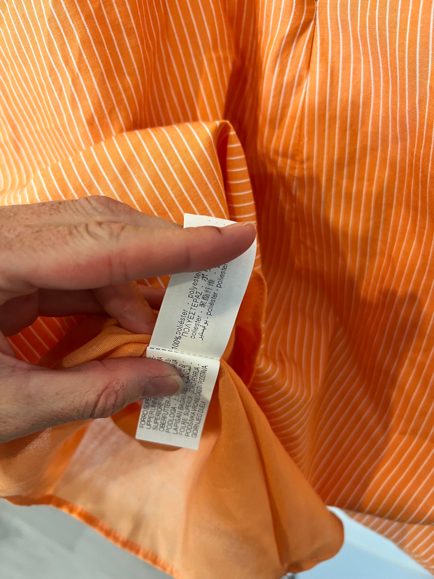 ZARA. Vestido corto naranja rayas