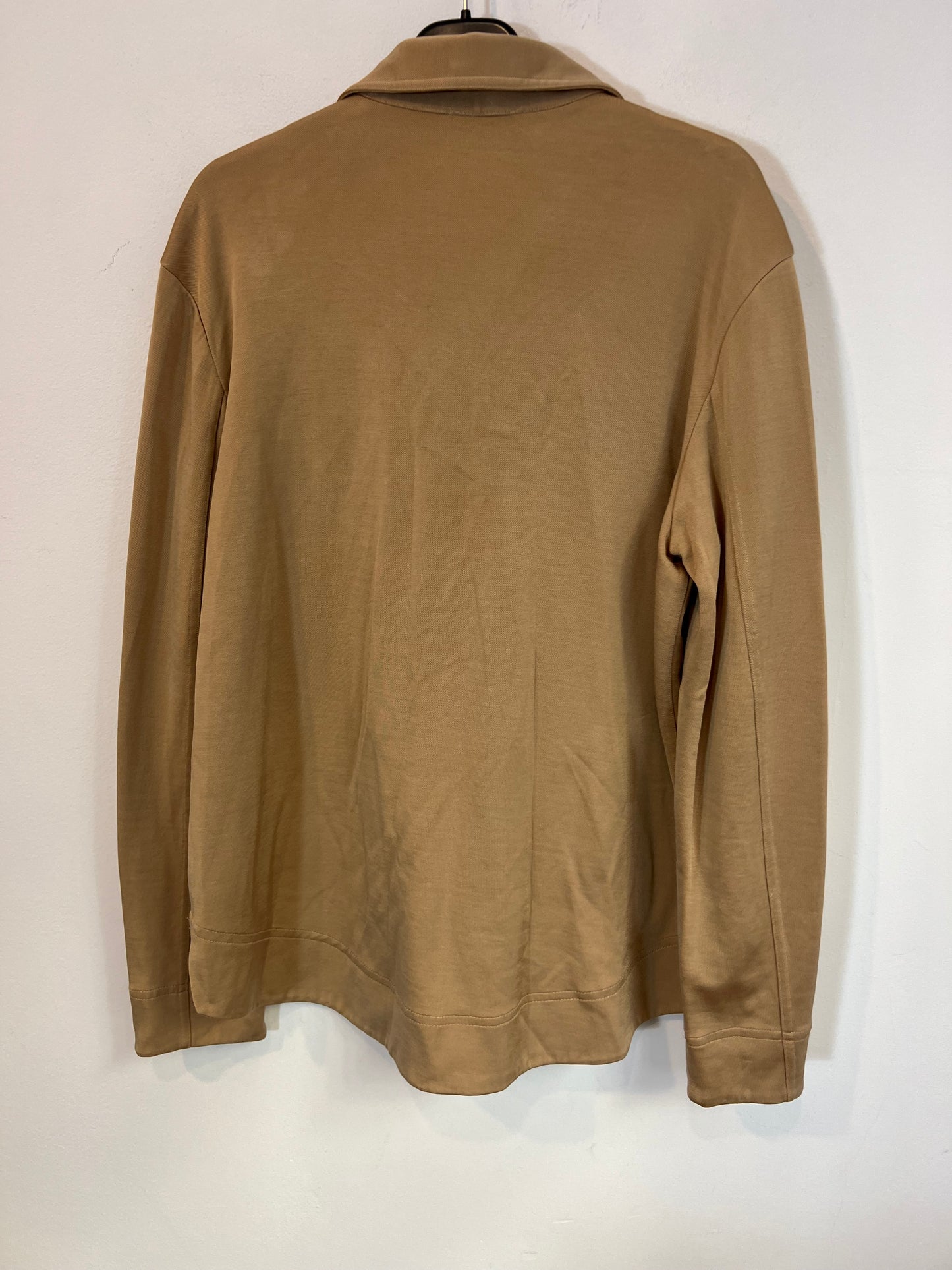 MASSIMO DUTTI. Camisa beige tostado textura. T M/L