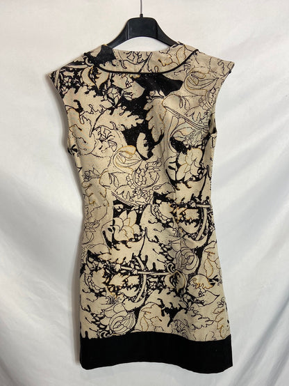 INTROPIA. Beige printed dress size 34