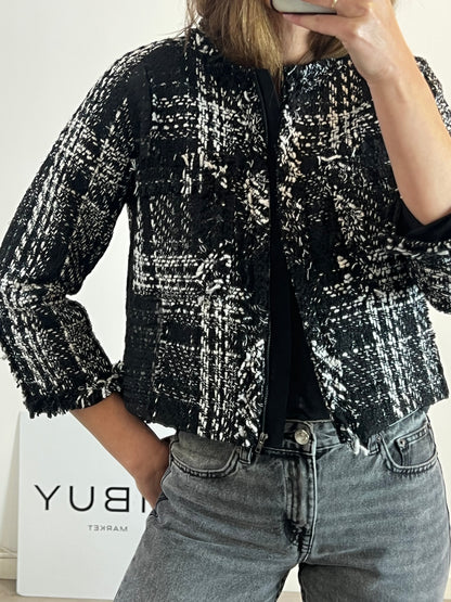 TERIA YABAR. Black tweed jacket. T.S.