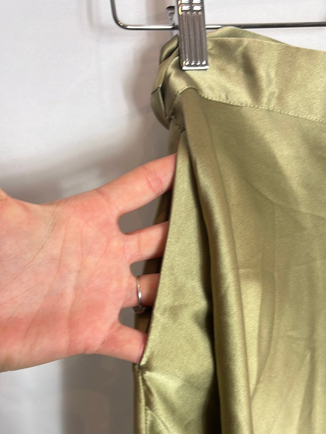 MASSCOB. Green silk sarong skirt. Size 36