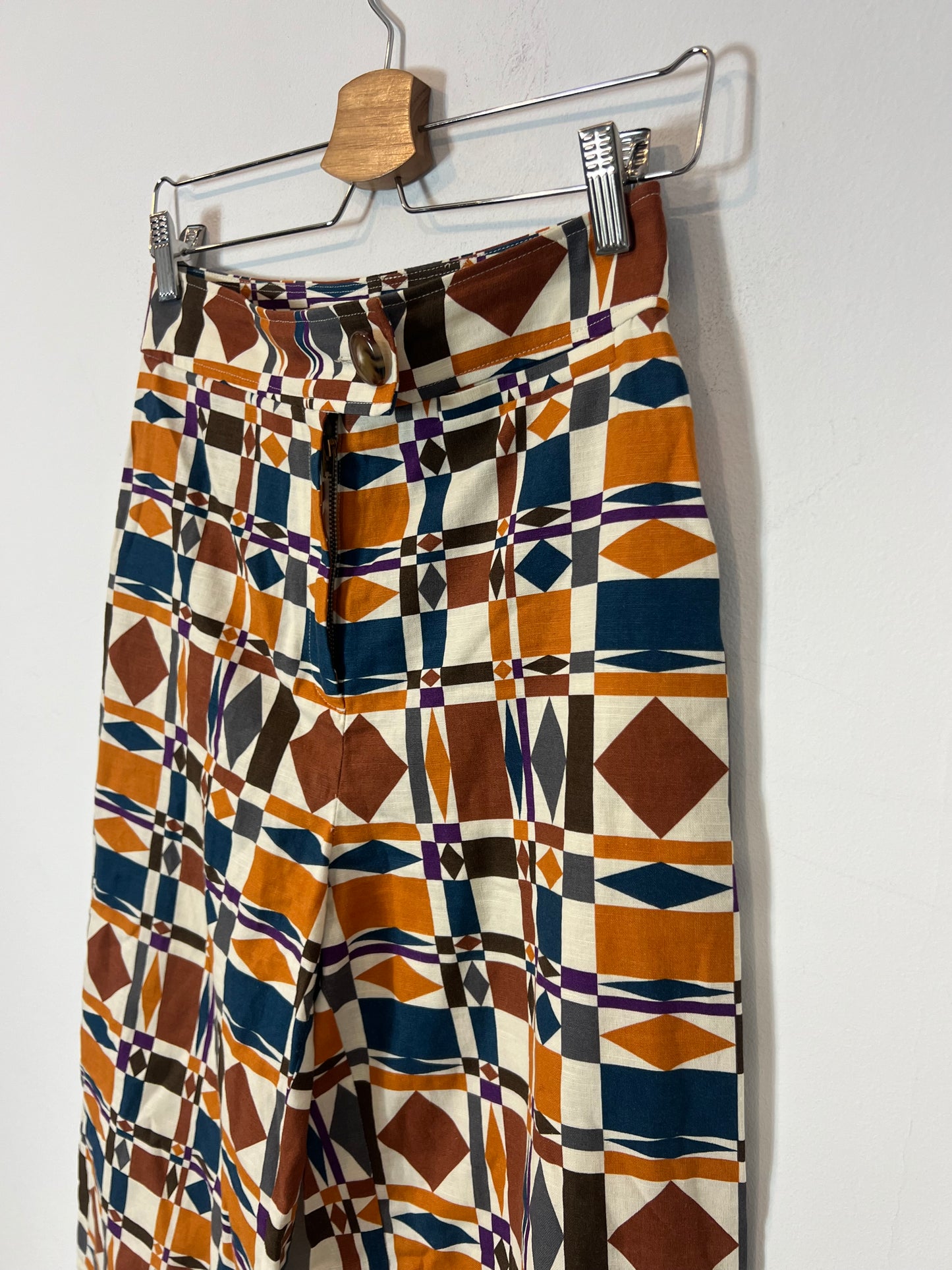 SEZANE. Pantalón mezcla geométrico T36