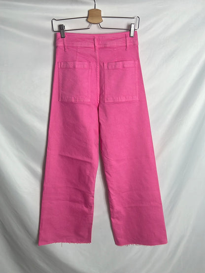 ZARA. Denim culotte rosa fucsia . T 38
