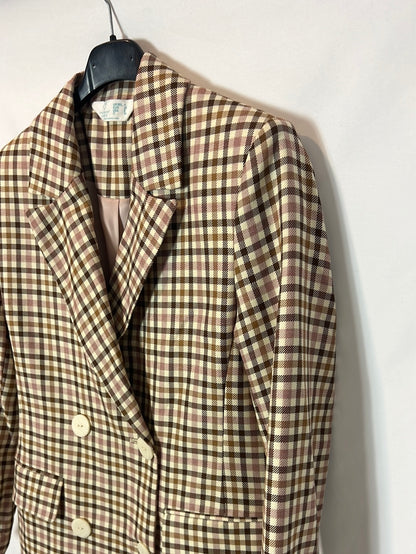 PRIMARK. Double-breasted checked blazer. Size XS