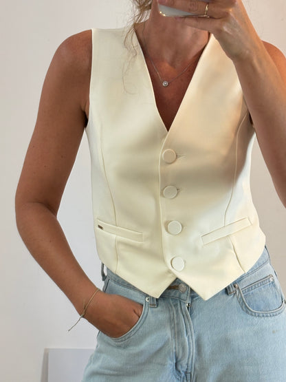 BSB COLLECTION. Chaleco blanco botones T.38