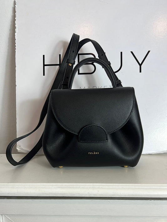 POLÉNE. Bolso mini negro asa larga