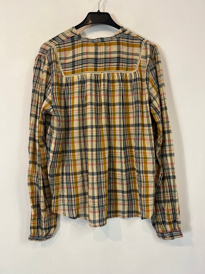 SPRINGFIELD. Blusa fluida cuadros T.38