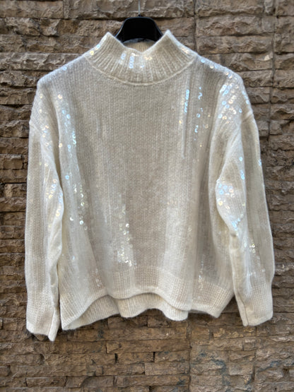 ZARA. Jersey lentejuela mezcla lana