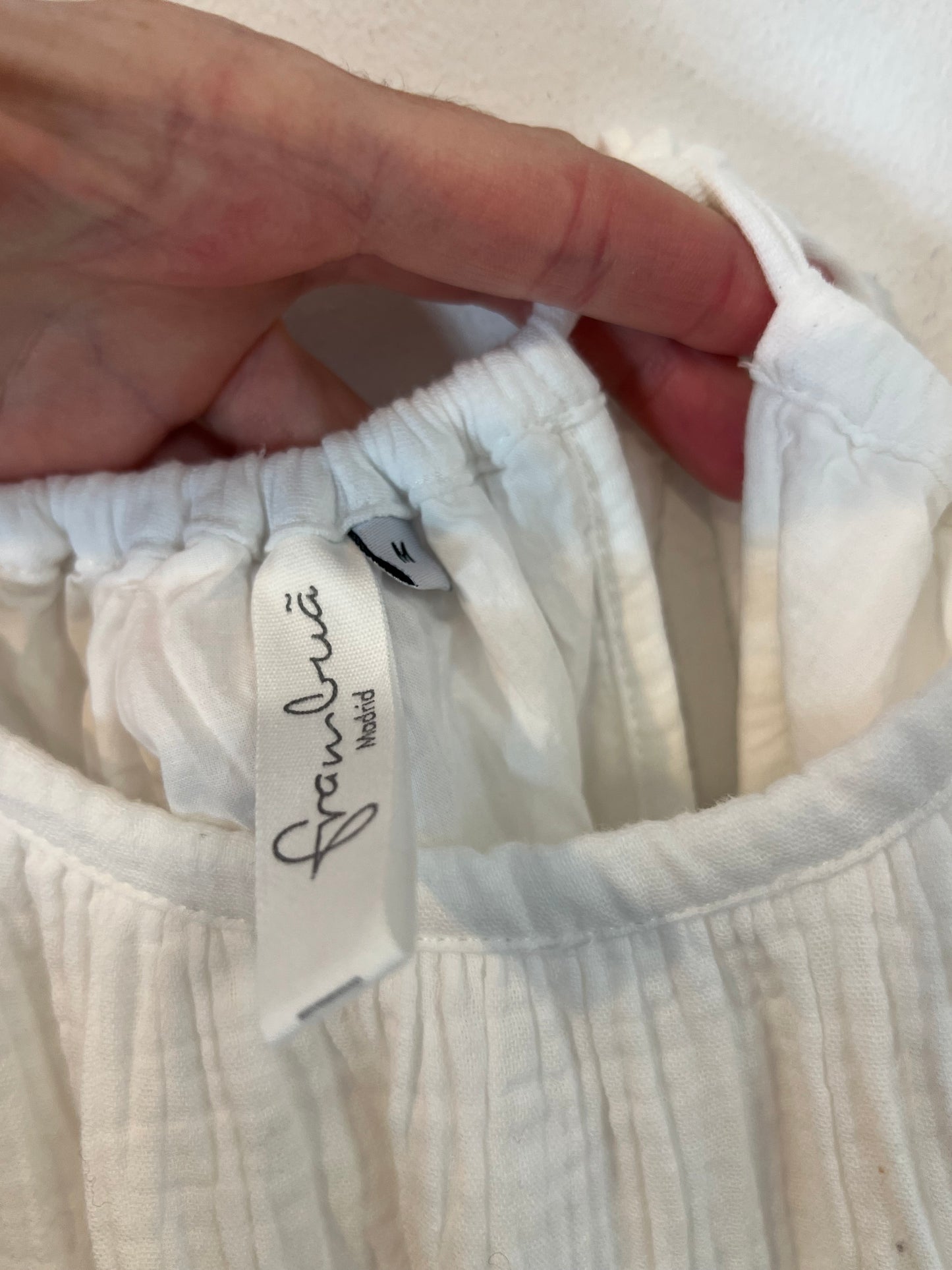 FRAMBUÁ. Vestido blanco bambula T.m