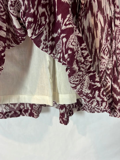 IRO. Short printed flowing skirt. Size 38