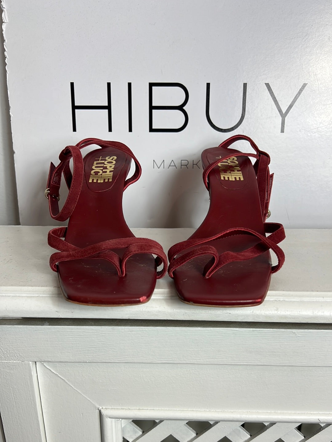 SOPHIE&LUCIE. Sandalia piel tiras rojiza. T 38