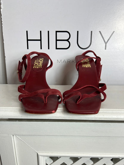 SOPHIE&LUCIE. Sandalia piel tiras rojiza. T 38