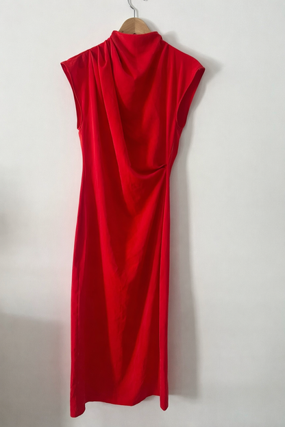 ASOS. Vestido rojo fruncidos