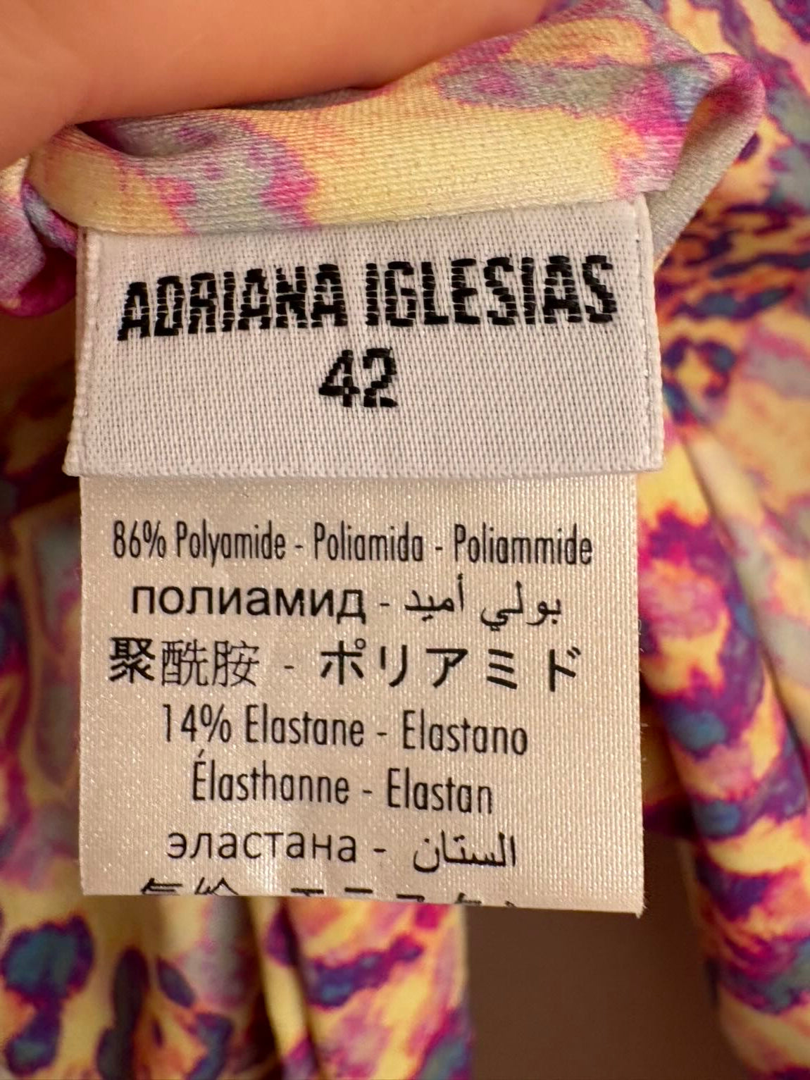 ADRIANA IGLESIAS. Body estampado mangas en seda