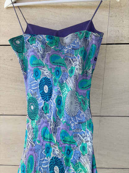 ADOLFO DOMINGUEZ. Vestido midi seda estampado