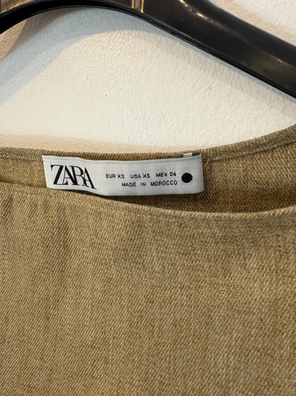 ZARA. Conjunto de lino marrón