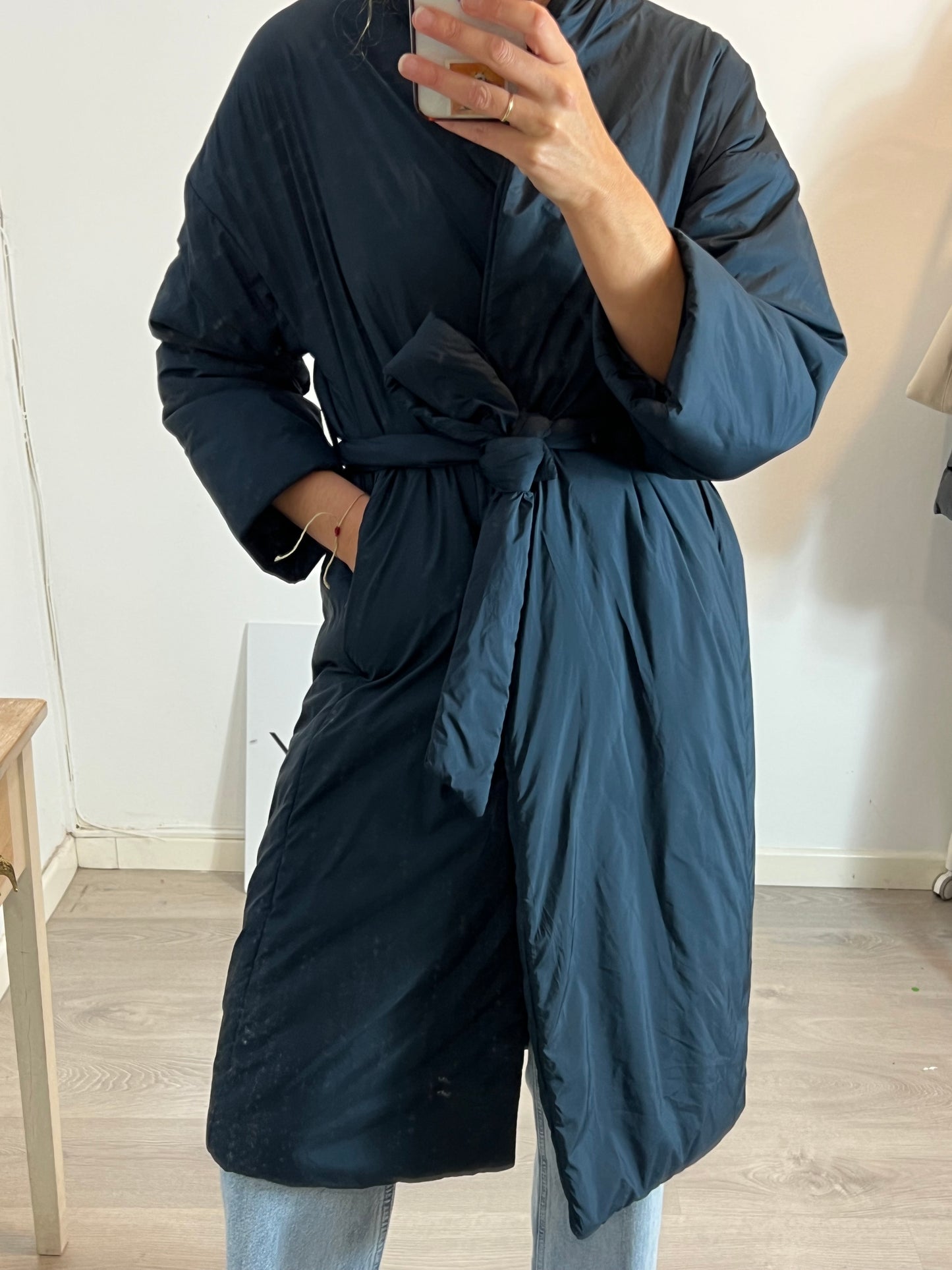 MANGO. Plumas azul cruzado. T XS