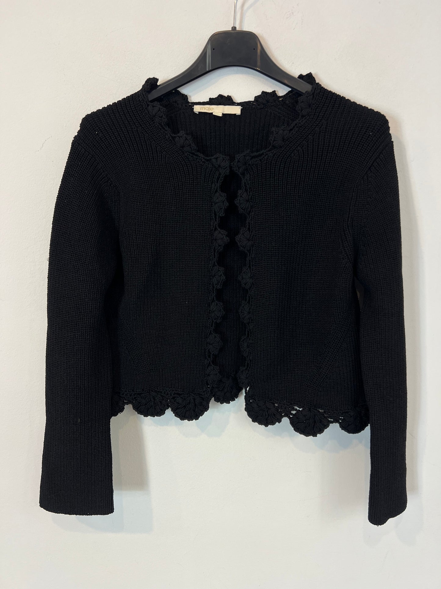 MAJE. Black knit jacket with details. Size 1 (S)
