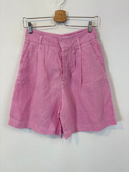 ZARA STUDIO. Bermuda lino rosa