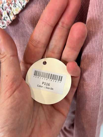 LOLA PALACIOS. Pink textured dress for girls. Size 8 years.