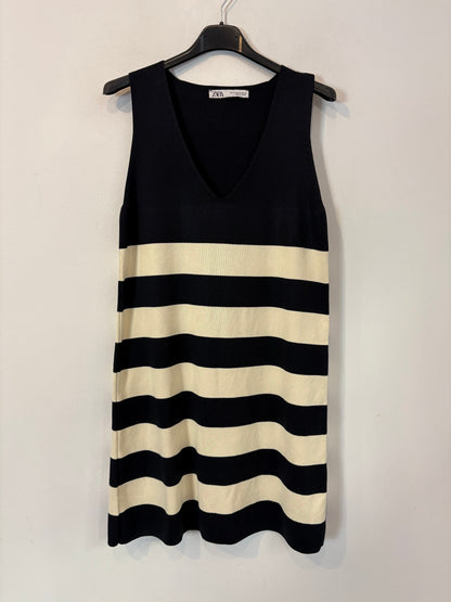 ZARA. Vestido punto elástico rayas